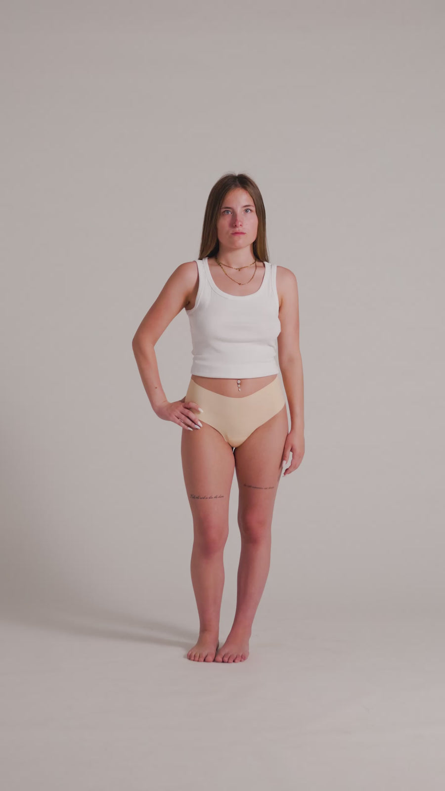 NoShow Thong High Beige XS
